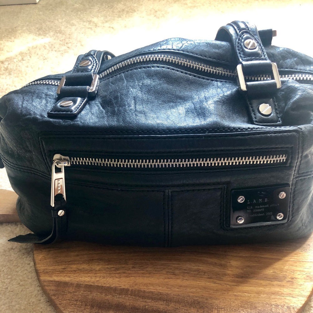 L.A.M.B. Black Leather Handbag